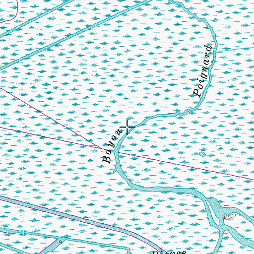 Topographic Map of Bayou Poignard, LA