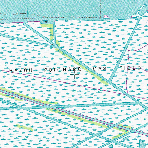Topographic Map of Bayou Poignard Gas Field, LA