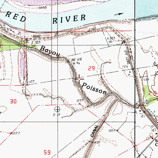 Topographic Map of Bayou Poisson, LA