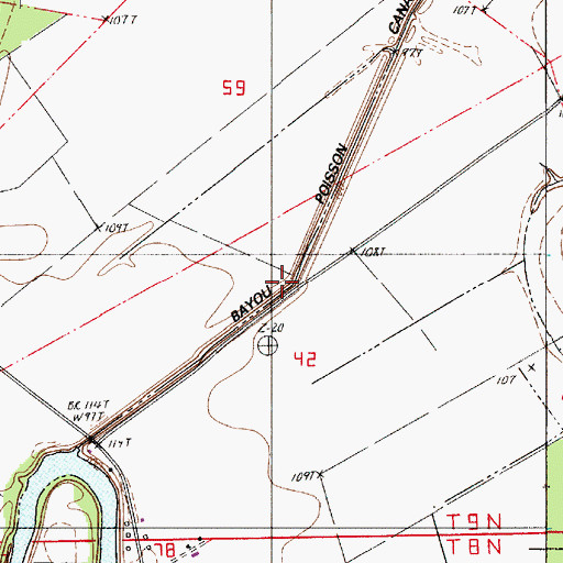 Topographic Map of Bayou Poisson Canal, LA