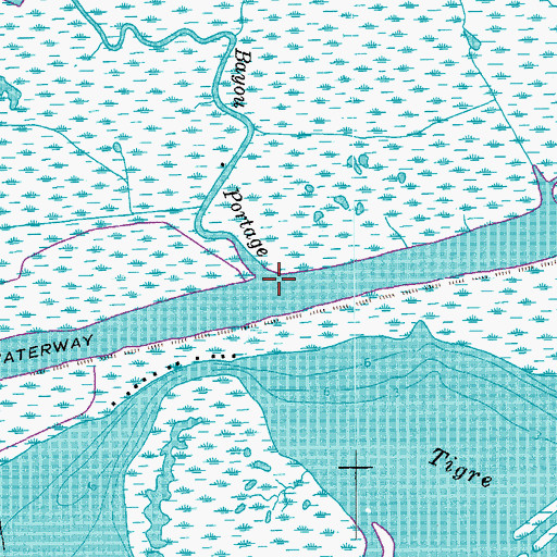 Topographic Map of Bayou Portage, LA