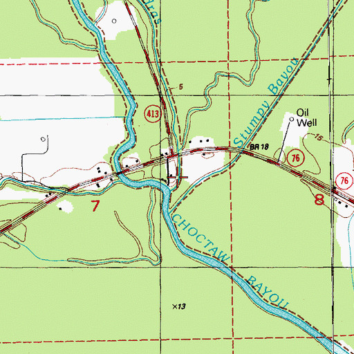 Topographic Map of Bayou Poydras, LA