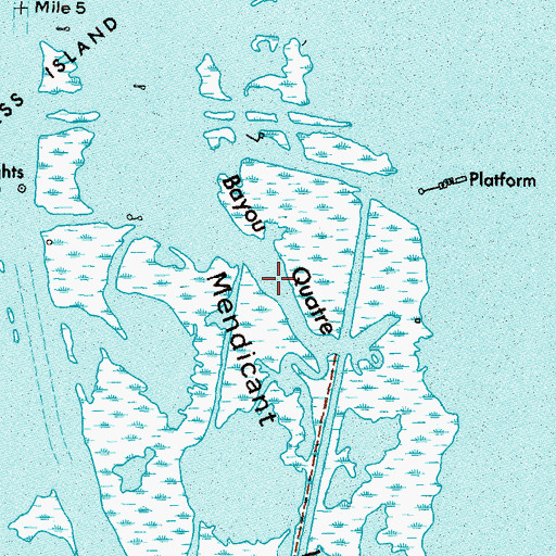 Topographic Map of Bayou Quatre, LA
