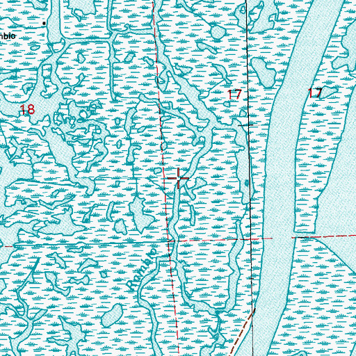 Topographic Map of Bayou Rambio, LA