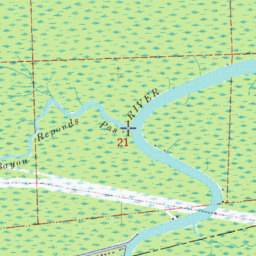 Topographic Map of Bayou Reponds Pas, LA