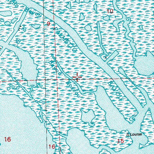 Topographic Map of Bayou Roseau, LA