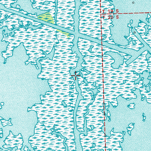 Topographic Map of Bayou Saint Jean Charles, LA