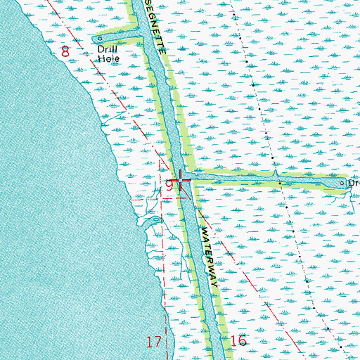 Topographic Map of Bayou Segnette Waterway, LA