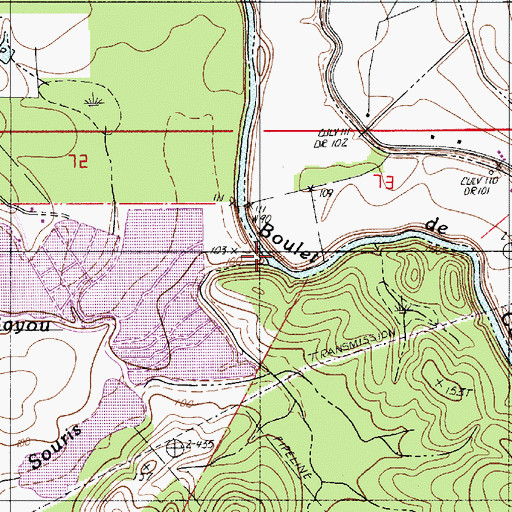 Topographic Map of Bayou Serpent, LA