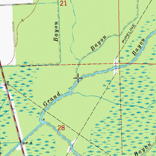 Topographic Map of Bayou Sigur, LA