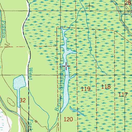 Topographic Map of Bayou Simpson, LA