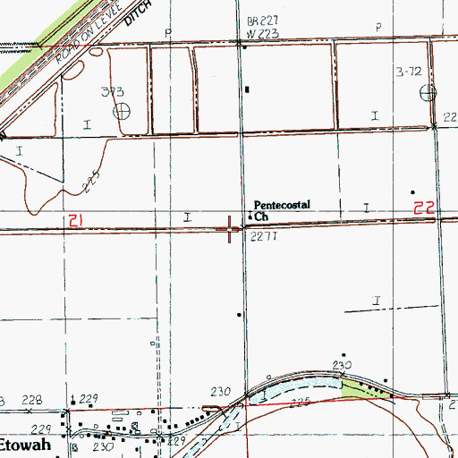 Topographic Map of Pentecostal Church, AR