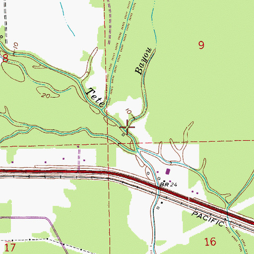 Topographic Map of Bayou Sterling, LA