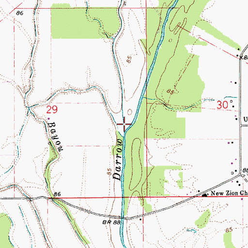 Topographic Map of Bayou Taureau, LA