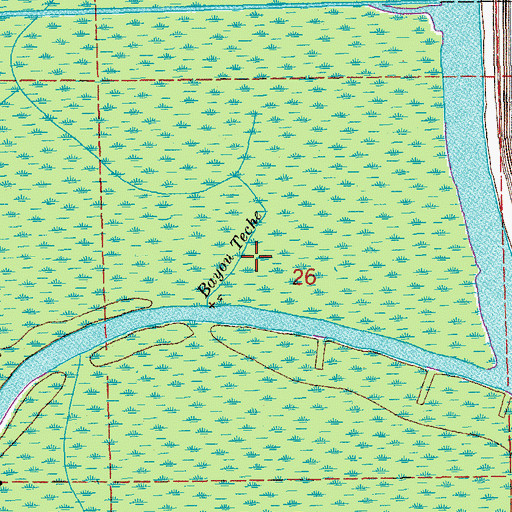 Topographic Map of Bayou Teche, LA