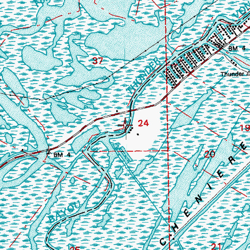 Topographic Map of Bayou Thunder Von Tranc, LA