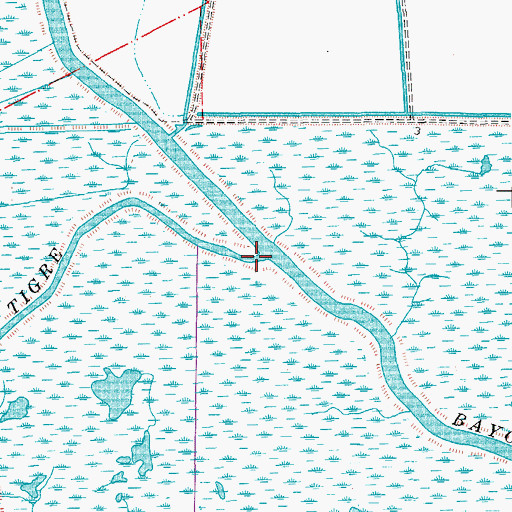 Topographic Map of Bayou Tigre, LA
