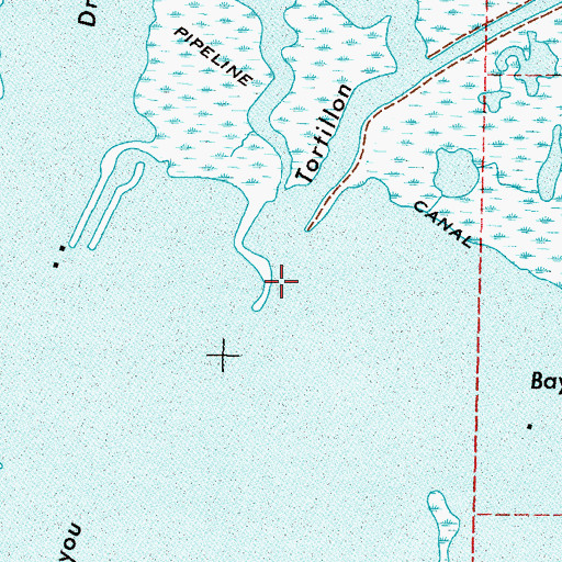 Topographic Map of Bayou Tortillon, LA
