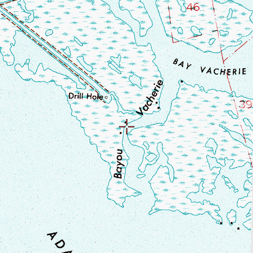 Topographic Map of Bayou Vacheire, LA