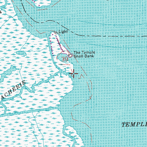 Topographic Map of Bayou Vacherie, LA