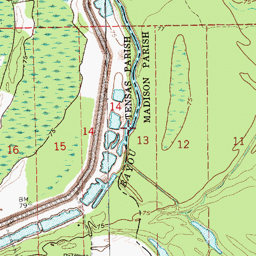 Topographic Map of Bayou Vidal, LA