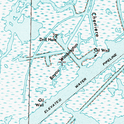 Topographic Map of Bayou Washington, LA