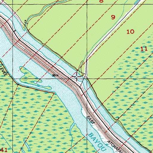 Topographic Map of Bear Bayou, LA