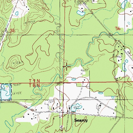 Topographic Map of Bear Branch, LA