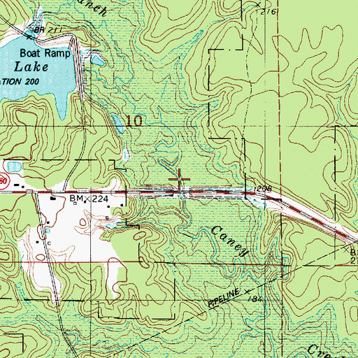 Topographic Map of Bear Branch, LA