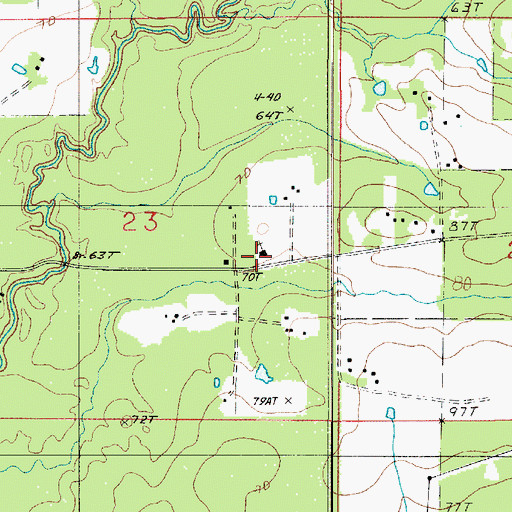 Topographic Map of Bear Church, LA