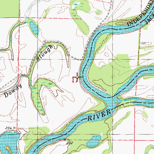 Topographic Map of Perkins Bend, AR