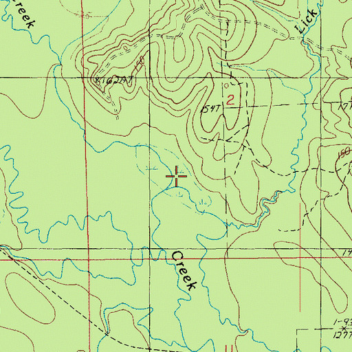 Topographic Map of Bear Creek, LA