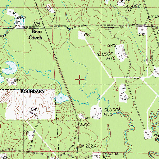 Topographic Map of Bear Creek, LA