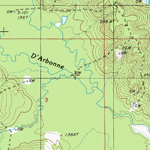 Topographic Map of Bear Creek, LA