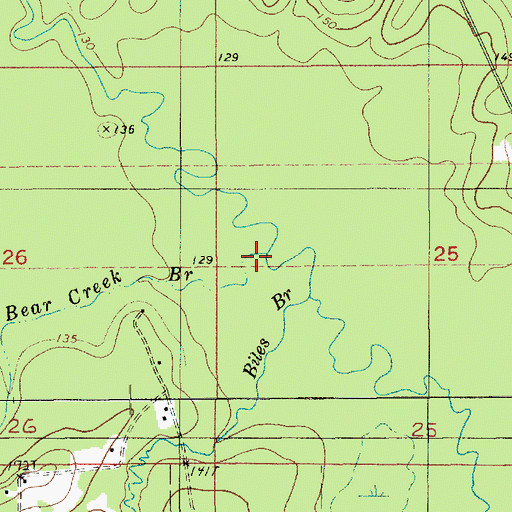 Topographic Map of Bear Creek, LA