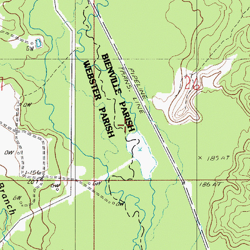 Topographic Map of Bear Creek, LA