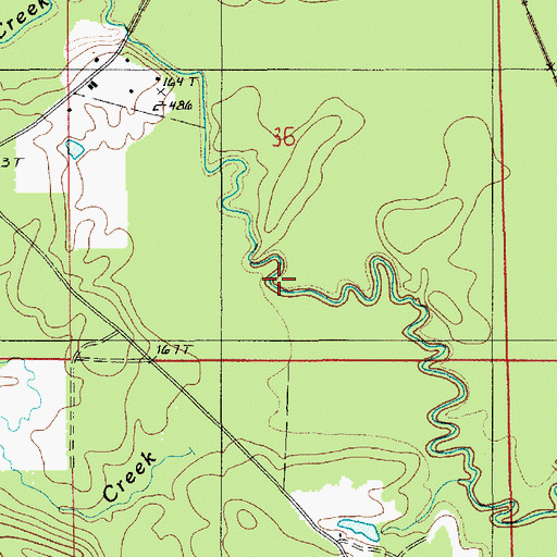 Topographic Map of Bear Creek, LA