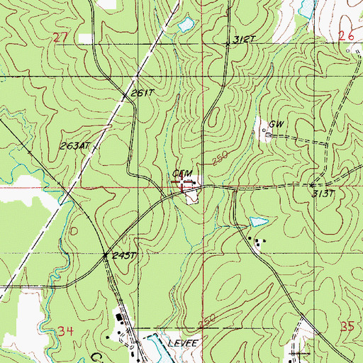 Topographic Map of Bear Creek Church, LA