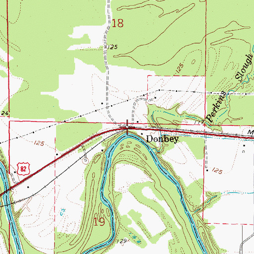 Topographic Map of Perkins Slough, AR