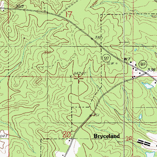 Topographic Map of Bear Creek Gas Field, LA