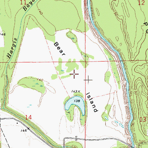 Topographic Map of Bear Island, LA