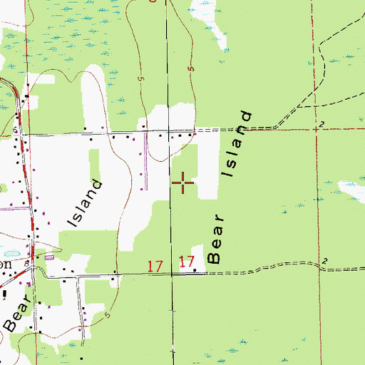Topographic Map of Bear Island, LA