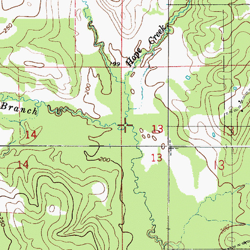 Topographic Map of Beard Branch, LA