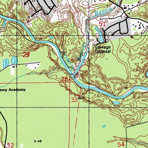 Topographic Map of Beaver Bayou, LA