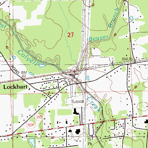 Topographic Map of Beaver Branch, LA