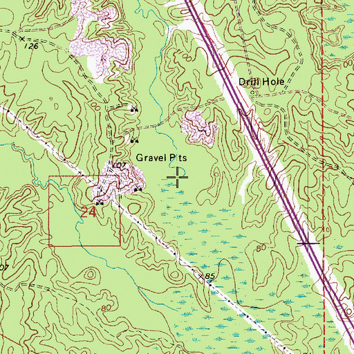 Topographic Map of Beaver Creek, LA