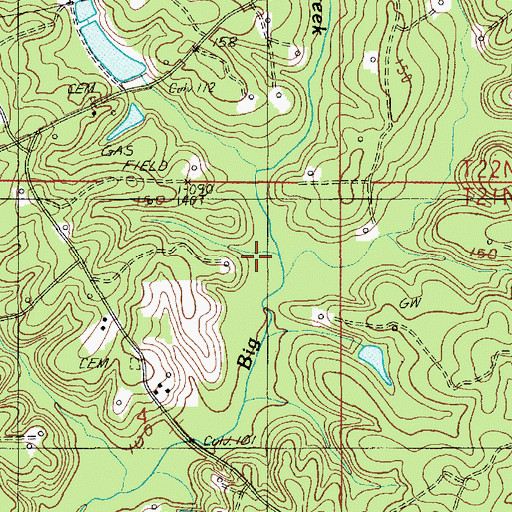Topographic Map of Beaver Creek, LA