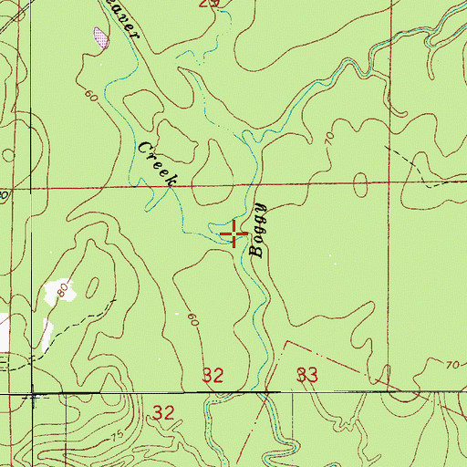 Topographic Map of Beaver Creek, LA