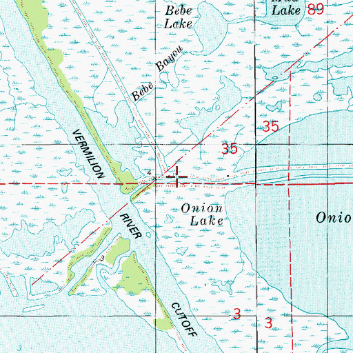 Topographic Map of Bebe Bayou, LA