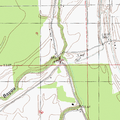 Topographic Map of Beck Bayou, LA